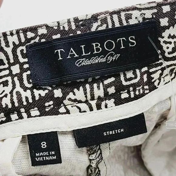 NWOT Talbots Stretch Bermuda Women's Shorts 8 Pattern Brown - Picture 6 of 7